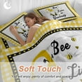 thumbnail image 4 of Bee Lieve Duvet Cover Set Full Size, In Yourself Gnomes Sunflower Yellow Grid 4 Piece Soft Microfiber Bedding Set with 1 Duvet Cover, 1 Flat Sheet, 2 Pillowcases, 4 of 9