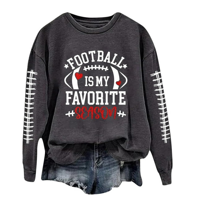 WEAIXIMIUNG Chandails pour Femmes à Fermeture Éclair, Chandails Décontractés à Manches Longues, Col Rond, Imprimé Graphique de Football, Chandail Léger, Blouse