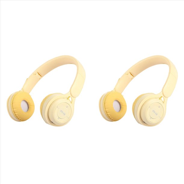 2X Diadema Auriculares Bluetooth Y08 Auriculares Inalámbricos Bluetooth Auriculares Portátiles Plegables para Niños Amarillo