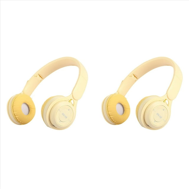 2X Diadema Auriculares Bluetooth Y08 Auriculares Inalámbricos Bluetooth Auriculares Portátiles Plegables para Niños Amarillo