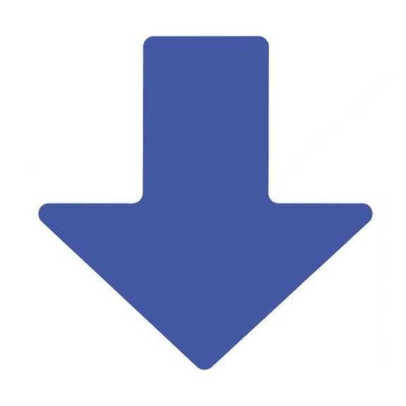 Brady Floor Tape,Blue,2 inx5 in,Arrow,PK100 104414