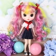 thumbnail image 3 of 1/6 peluca larga multicolor Zulema con casco para Blythe Doll Cosplay, 3 of 7