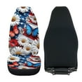 thumbnail image 4 of ZIATUBLE Butterfly Daisy Car Seat Protector Set American Flag High Bucket Seat Covers Auto Seat Accessories for 4 of July 2 Piece Fit Most Vehicle Sedan Truck Van Soft Car Seat Cover Full Set, 4 of 7