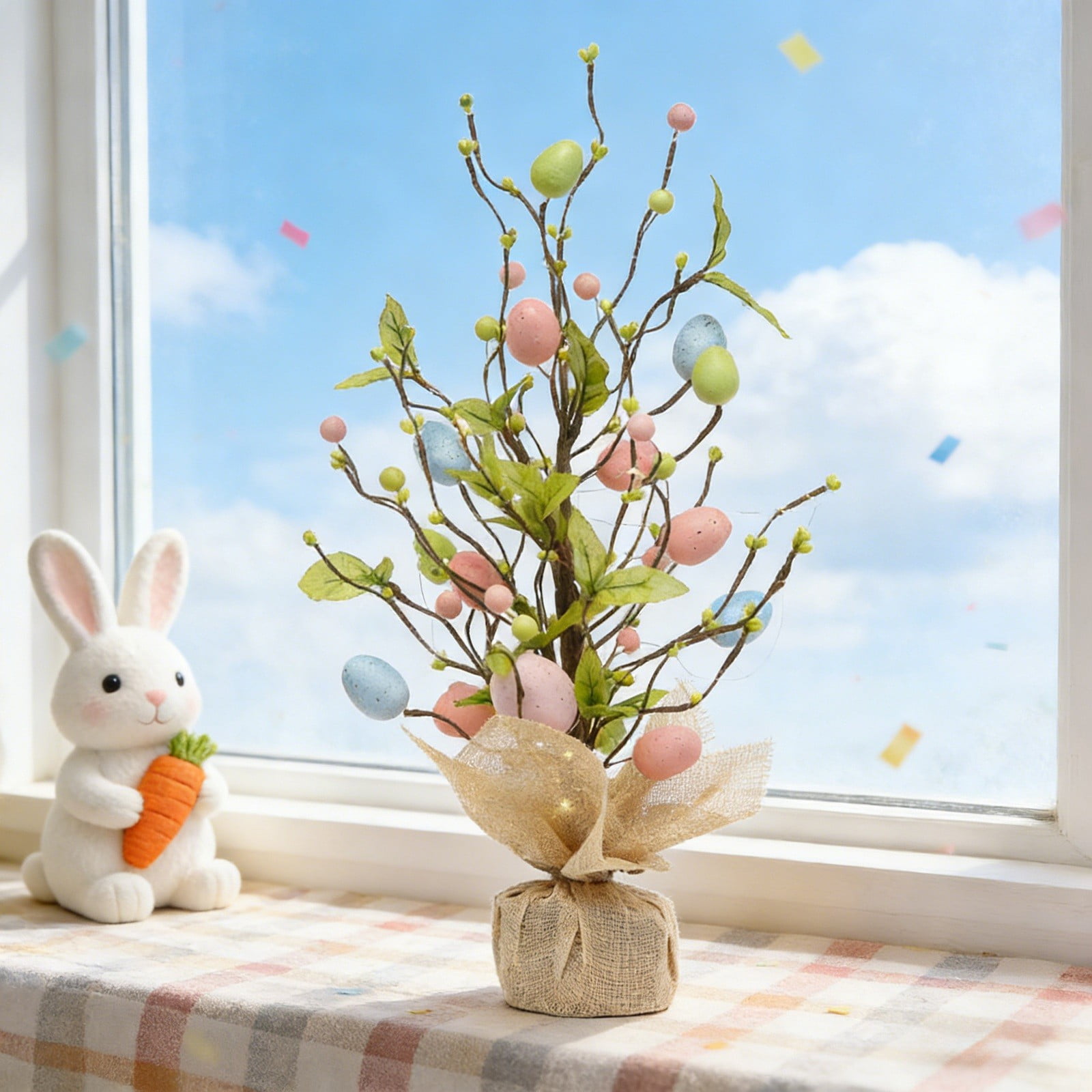 Glowing Easter Egg Material with LED Lights for Festive Tabletop Home Scene Displays Easter Party Mantel Decor