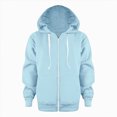 thumbnail image 4 of Staki Kids Heavyweight Zip Up Hoodie Jacket Premium Kangaroo Pocket Long Sleeve Durable Everyday Sweater 3-12Y(Sky Blue,4-5 Years), 4 of 5