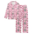thumbnail image 4 of Sexy Pajamas – Lace Trim Sleep Set for Women Women's Christmas Printed Button Pocket Long Sleeved Pants Home Sleepwear Set, 4 of 4