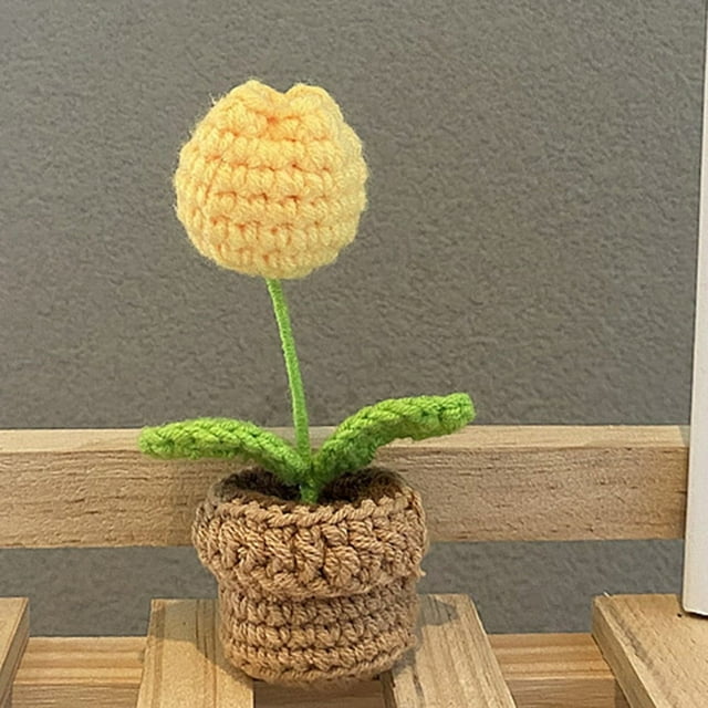 Finished Hand Woven Crochet Flower Non Braking Non Fading Crochet Flower for Table Home and Car Decoration