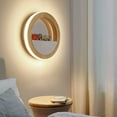 thumbnail image 3 of Round Wood Wall Light LED Ring Wall Sconce Lamp, Modern Home Deco Wall Lighting Fixture, Indoor Wall Wash Lights 15W Wall Lamps for Living Room Bedroom Bedside Hotel, 3 of 6