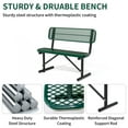 thumbnail image 5 of 4 Feet Heavy Duty Metal Park Bench for Outside, Outdoor Bench with Backrest & Portable Frame, Commercial Benches for Shopping Malls, Stores, Parks, Patios, Decks, Green, 5 of 9