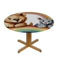 thumbnail image 3 of Autua Rainbow Animals Cross Stitch Round Tablecloth - Stain-Resistant, Washable - Ideal for Indoor and Outdoor Use - Waterproof Resistant Fabric - Multiple Sizes Available 54"-58, 3 of 8