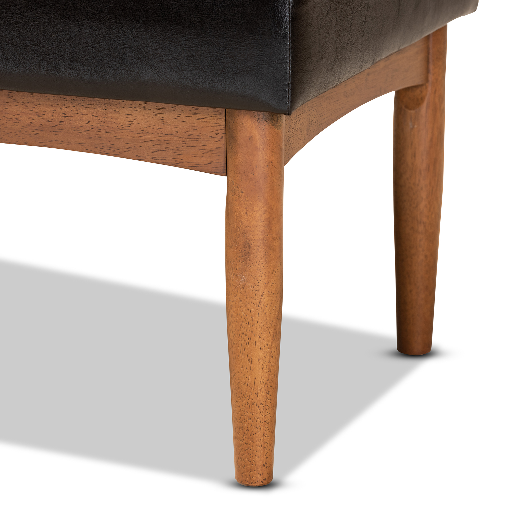 Baxton Studio Daymond Upholstered & Tufted Bench, Dark Brown