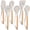 Brown, variant on Kitchen Utensils Set of 6, VeSteel Silicone Cooking Utensils with Wooden Handle, Non-Stick Cookware & Heat Resistant, Includes Spatula/Ladle/Slotted Turner/Serving Spoon/Spaghetti Server(Black)