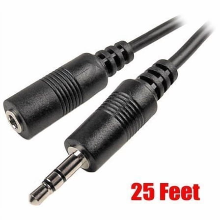 25ft 3.5mm 1/8" Stereo Audio Headphone Extension Cable Cord Male to Female M/F