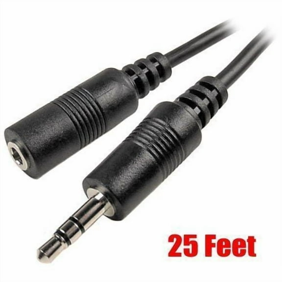 25ft 3.5mm 1/8" Stereo Audio Headphone Extension Cable Cord Male to Female M/F