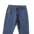 thumbnail image 6 of Bigersell High Waist Denim Pant Full Length Pants Women's Mid Ripped Denim Frayed Hem Casual Jeans Denim Trousers Blue Pants for Ladies, 6 of 9