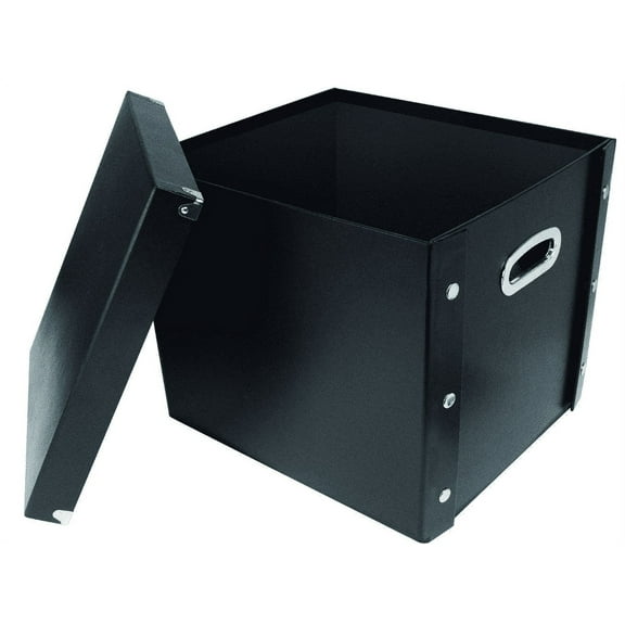 Snap-N-Store Vinyl Records Storage Box, Black, 75 Count