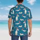 thumbnail image 4 of Fotbe Festive Dachshund Fun Camisa Hawaiana para Hombre Unisex – Camisa Casual de Verano con Botones de Manga Corta de Algodón y Lino,Small, 4 of 7