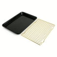 thumbnail image 6 of Thyme & Table Non-Stick Rectangle Baking Sheet with Gold Cooling Rack - Black, 6 of 7