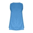 thumbnail image 5 of Long Tank Tops for Women Linen V Neck Pleated Sleeveless Strap Tops Summer Tops, 5 of 5