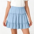thumbnail image 6 of NAISIBABY Girls Tiered Skirt, A-Line Ruffles Casual Flowy High Rise Summer Pleatd Mini Skirt Light Blue Size 12, 6 of 6