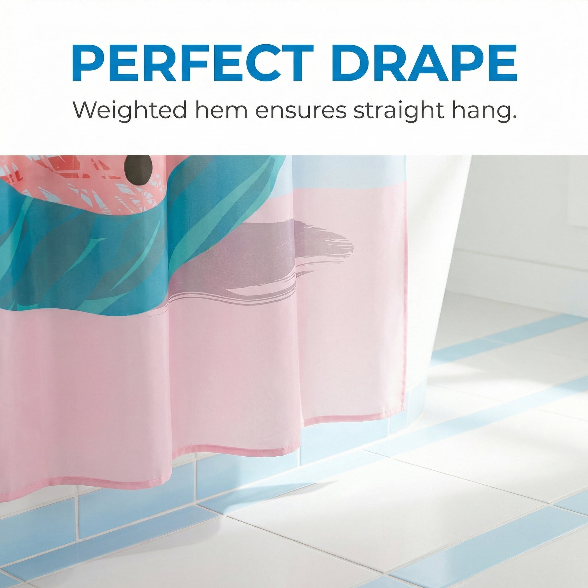 Unique Bargains Cute Print Shower Curtain Sets with Hooks Pink Watermelon 71"W x 71"L