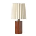 thumbnail image 3 of Lámpara de mesa pequeña de estilo antiguo Lámpara de mesa de estilo nórdico coreano Lámpara de mesa decorativa plisada de madera maciza para dormitorio, 3 of 5