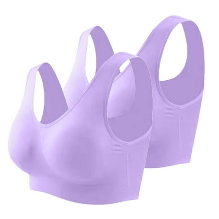 DondPO Bras for Women Bra Plus Bra Thin Size Full Cup Tops Large Color Sports Women Bra Women s Blouse Womens Wireless Bras Minimizer Bras For Women Purple M Clearance