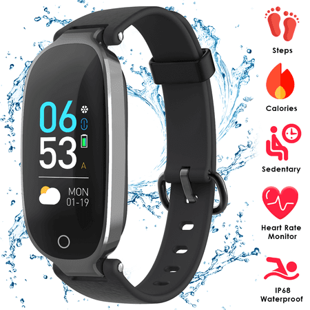 AGPTEK Fitness Tracker, Activity Tracker Women IP68 Waterproof Smart Watch Wristband Bracelet with Heart Rate