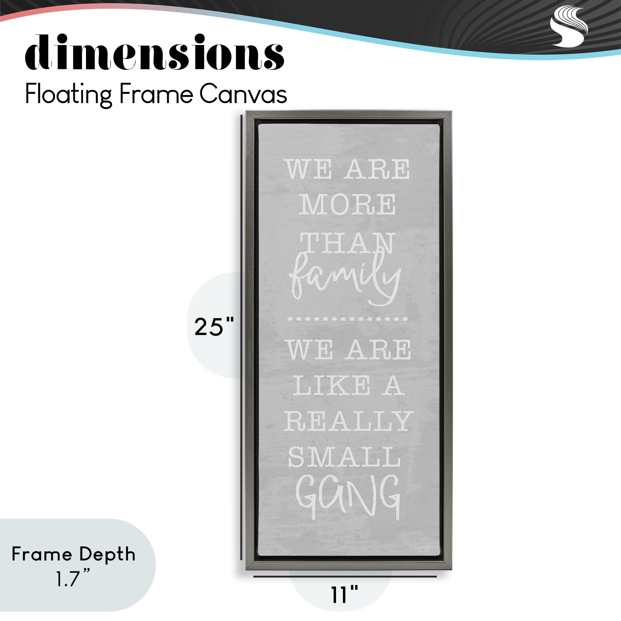 Stupell Industries Really Small Gang Family Gray Framed Floater Canvas Wall Art, design by Lux + Me Designs