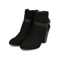 thumbnail image 5 of Nature Breeze Goldrush-01 Women Faux Suede Harness Buckle Chunky Heel Bootie, 5 of 5