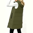 thumbnail image 6 of Yutgune Women's Long Hooded Puffer Vest Zip Up Snap Button Sleeveless Coat with Zipper Pockets, 6 of 7