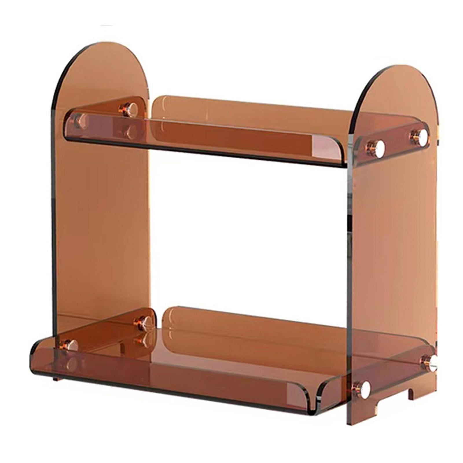 Fiocias Nordic Style Acrylic Bathroom Organizer Multifunctional Storage Vanity Organizer Brown