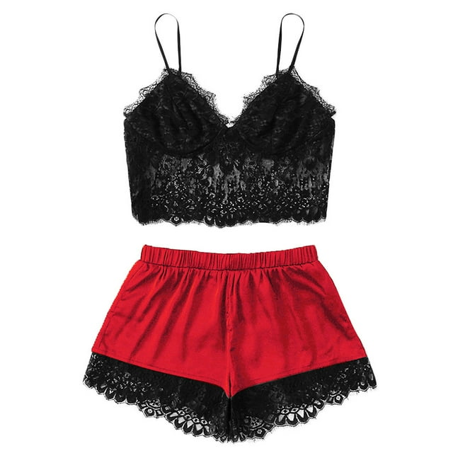 Gibobby Ropa interior mujer sexy Sexy sin Lencería de Encaje para Mujer Anillo de Pijama Sexy Sexy Lencería Íntimos de una Pieza Plus Size Mujeres lencería(Rojo, G)