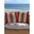 thumbnail image 5 of 1 Pack Outdoor Throw Pillow, Red Pink Waterproof Pillow with Insert Included, Farmhouse Wood Grain Vintage Brown Striped Decorative Accent Cushion Sofa Pillows for Patio Porch, 16 x 16 In, 5 of 8