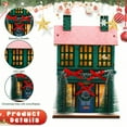 thumbnail image 3 of Wooden LED Christmas Village (Green) - Mini Glow Scene Decor, Perfect for Home Desktop Holiday, 3 of 8
