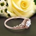 thumbnail image 2 of Artisan Modern Ring Art Deco 1.50 Carat Round Cut Diamond Moissanite Crown Engagement Ring, Wedding Ring in10k Solid Rose Gold, Gift For Her, Promise Rings, Anniversary Ring, 2 of 3