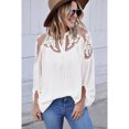 thumbnail image 4 of Women's White/Black Formal Invitation Lace Blouse, 4 of 6