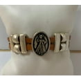 thumbnail image 4 of Bracelet of Divine Mercy Medal handmade jewelry with Double Leather Straps by Graciela's Collection, 4 of 4