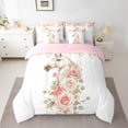 thumbnail image 2 of Castle Fairy Floral Horse 7Pcs Bedding Comforter Set for Women Men,Pink Flower Rose Queen Bedding Sets Super Cozy,Farmhouse Animal Queen Sheet Sets,Microfiber Bedroom Decor, 2 of 8