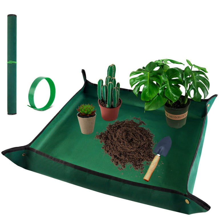Repotting Mat for Plant Transplanting and Mess Control 29.5x 29.5 Oxford  Fabric Waterproof Potting Foldable Indoor Portable Gardening Tray Unique