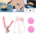 thumbnail image 4 of Tazón Pinzas Soporte de abrazadera de licencia caliente para cocinar Pinzas de cocina, Pinzas de soporte de pinza de licencia caliente para herr Rosa con mantel Macarena pinza de placa caliente, 4 of 8