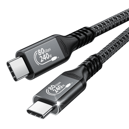 Thunderbolt 4 Cable 3.3FT, USB 4 Cable 80Gbps & 240W Charging, [8K/4K@144Hz] USB C to USB C Cable for MacBook Pro/Air, iPad Pro, SSD Docking Station, Compatible with Thunderbolt 3/4 Devices