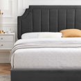 thumbnail image 5 of Platform Bed Frame, Twin Size, Velvet, Dark Grey Gray, Modern Contemporary Urban Design, Bedroom Master Guest Suite, 5 of 10