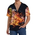 thumbnail image 1 of Fotbe Tennis Ball In Fire1 Camisa Estampada de Manga Corta para Hombre, Casual de Verano, Estilo Playero, Sin Arrugas-X-Large, 1 of 5
