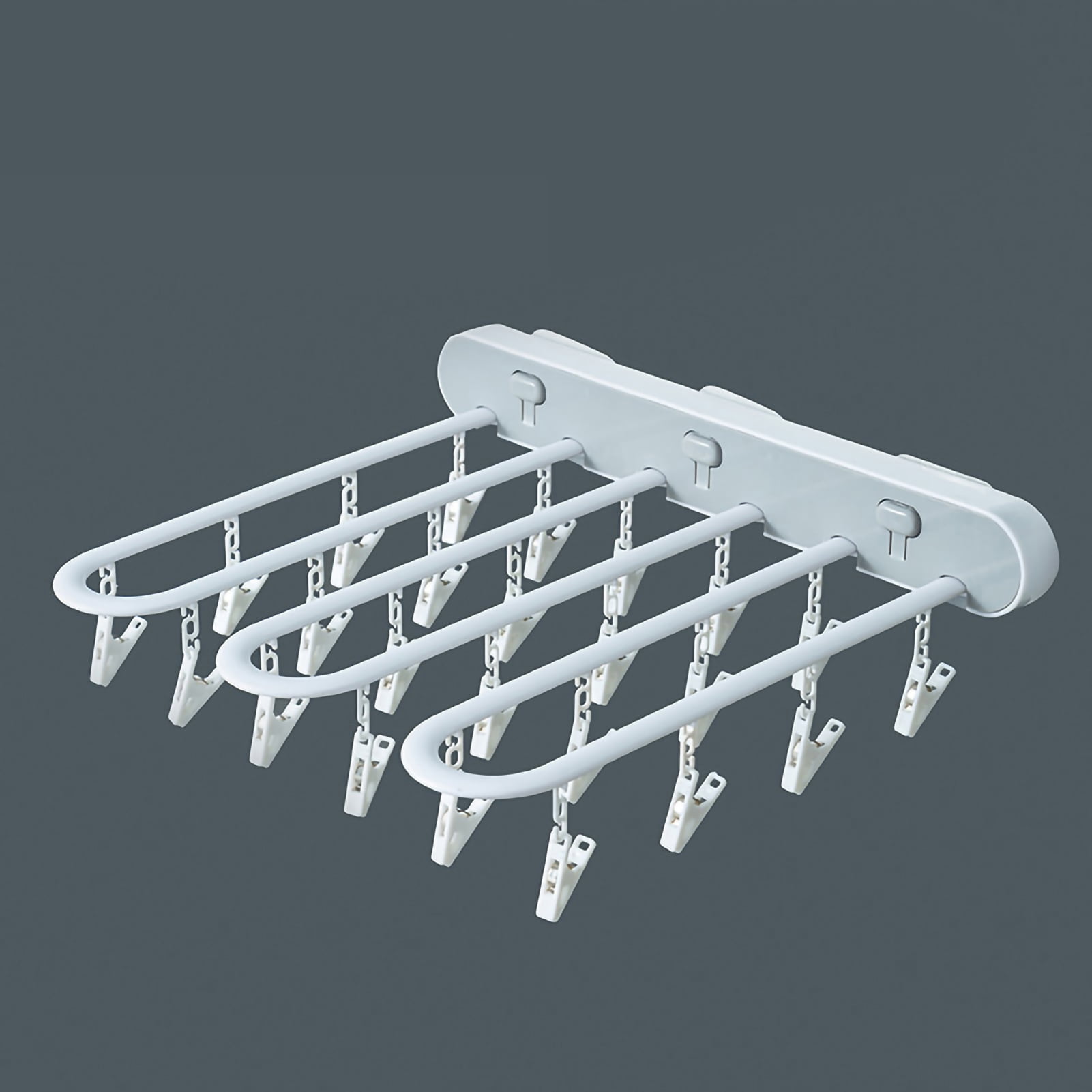 Ymiko Clothes Drying Rack Clip And Drip Hanger Clothes Dryer Rack Foldable Clip Hangers Clothes Drying Rack Wall Mounted Durable Abs Foldable Design S