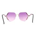 thumbnail image 4 of Womens Oceanic Lens Rimless Swan Down Temple Sunglasses Gold Purple, 4 of 4