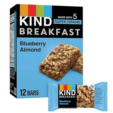 KIND Breakfast Bars, Healthy Snacks, Blueberry Almond, Gluten Free, Whole Grains and Oats, 3g Protein, 12 Count