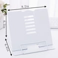 thumbnail image 3 of Metal Wishacc Adjustable Book Holder Stand Tray and Page Paper Clips-Cookbook Reading Desk Portable Sturdy Lightweight Bookstands-Music Books Textbooks Tablet Cook Recipe (White), 3 of 8