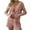 Pink, variant on Ltctricy 2 Piece Pajama Sets for Women Tie Front Long Sleeve Shirt and Ruffle Hem Short Lounge Sleepwear Matching Sets Homewear