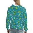 thumbnail image 7 of Fotbe Cute Shark Turtle Pattern Womens Long Sleeve Hoodie, Pullover Hooded Sweatshirt, Kangaroo Pocket Hoodie with Eye-catching Drawstrings-XX-Large, 7 of 7